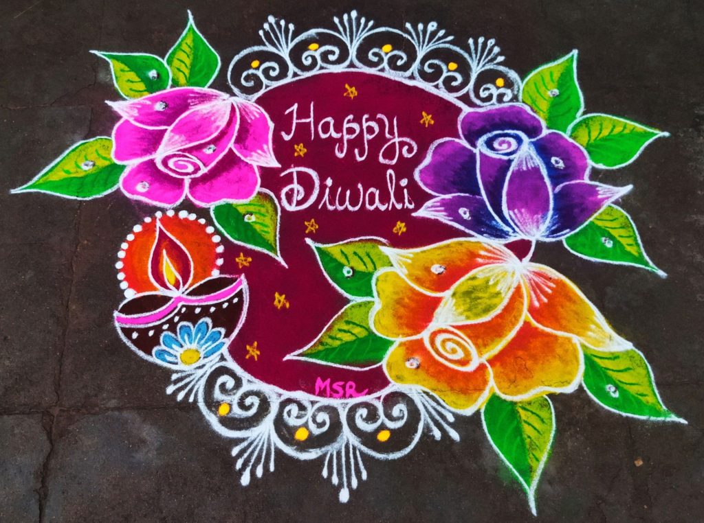 Floral New Year Rangoli design