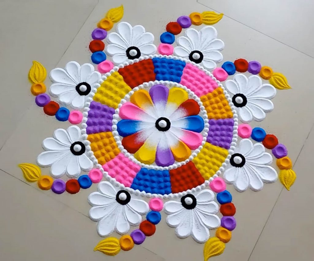 Simple new year Rangoli designs