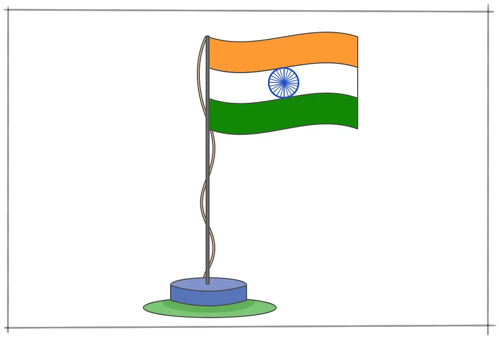 Creatively draw the Indian flag global blog post