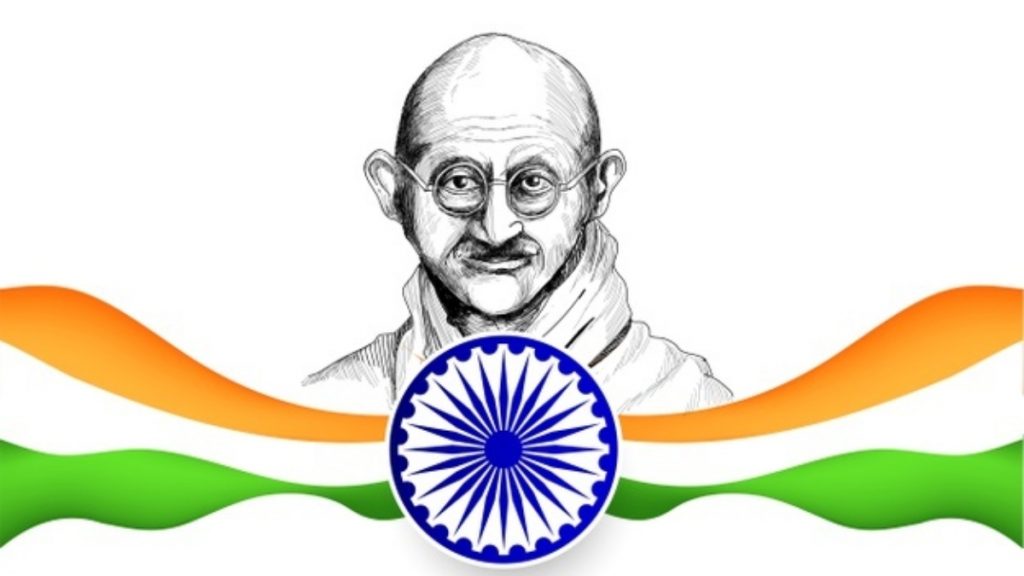 India and a rough sketch of Mahatma Gandhi global blog post