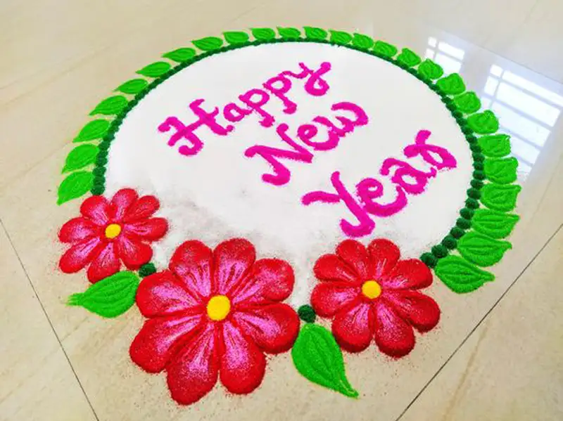 New year rangoli featured