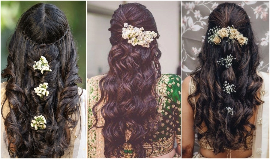 Open curl hairstyle for engagement
