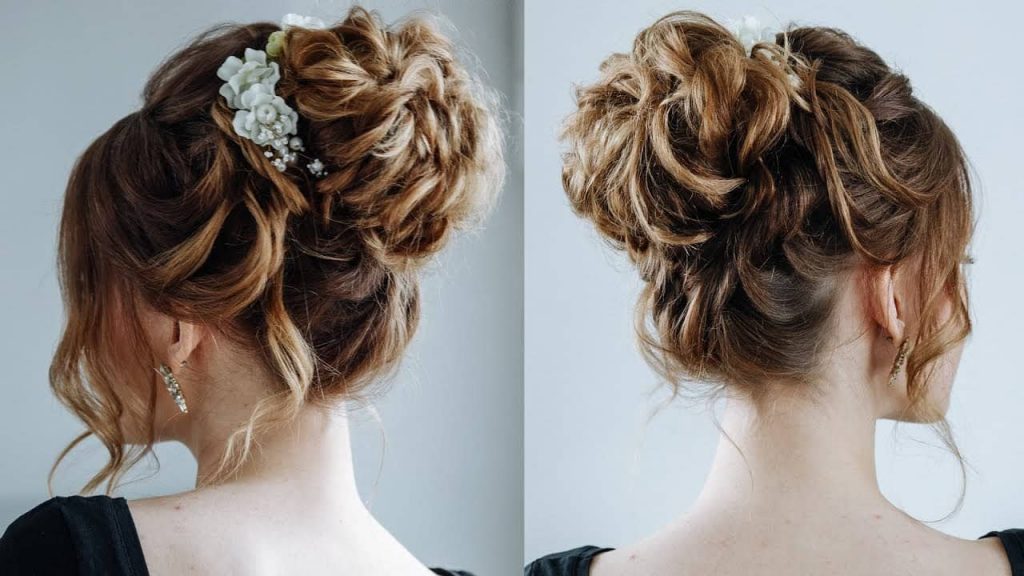 A Curly Bun hairstyle