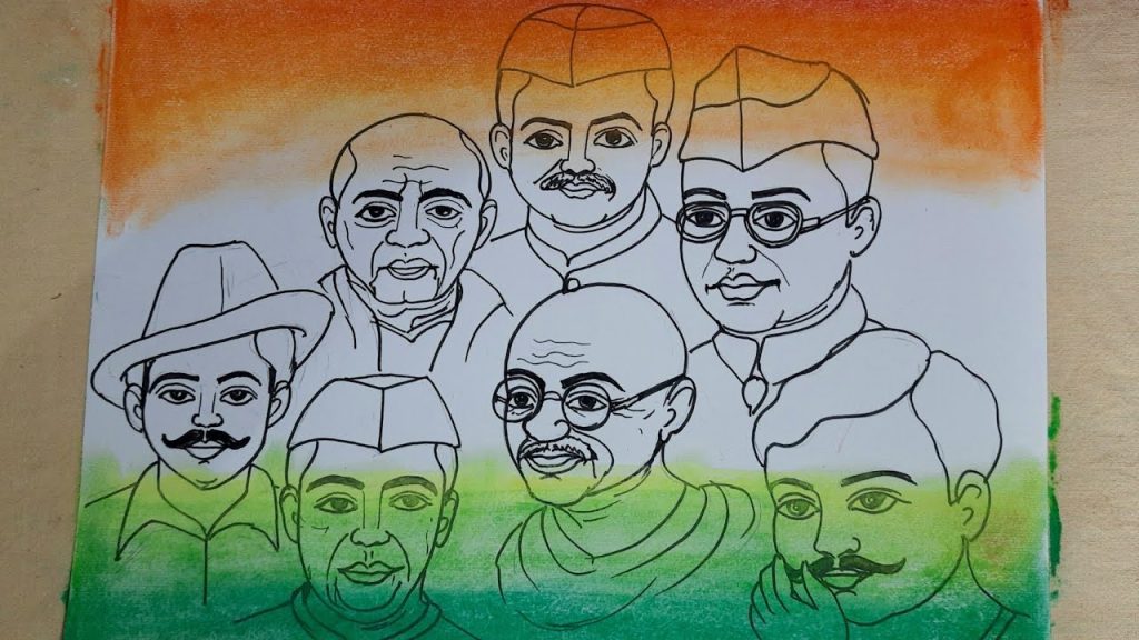 Draw all the freedom heroes: